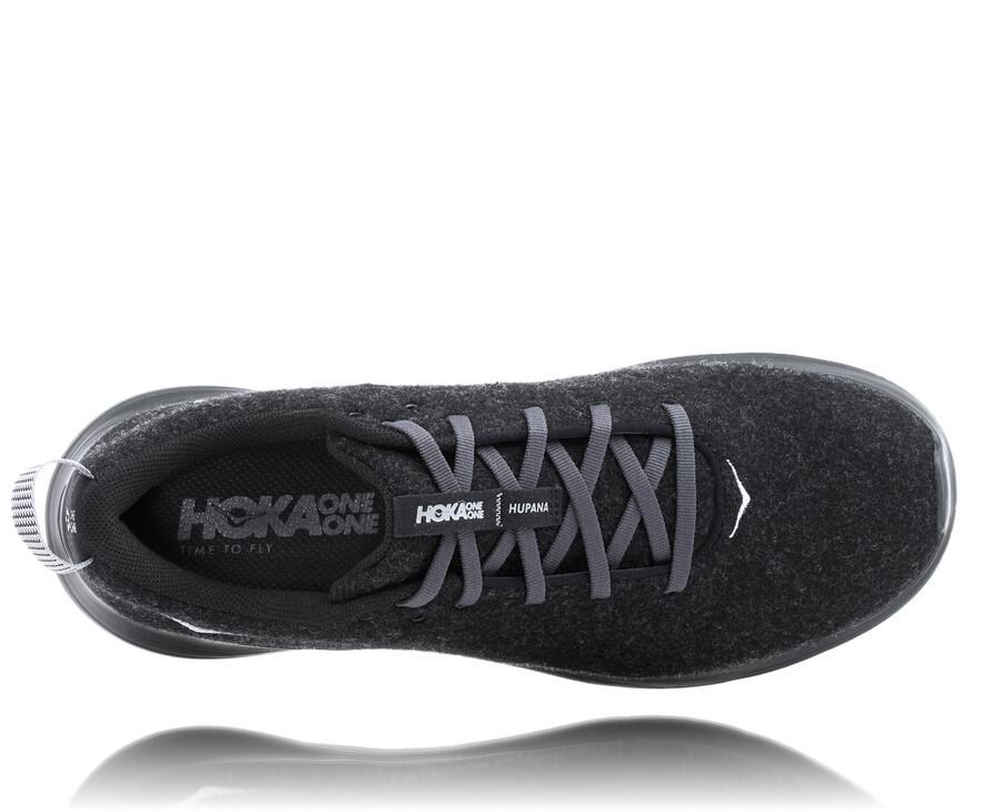 Zapatillas Running Hoka One One Hombre - Hupana Flow Wool - Negras - EQC732196